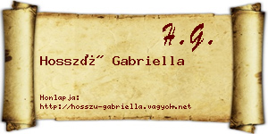Hosszú Gabriella névjegykártya